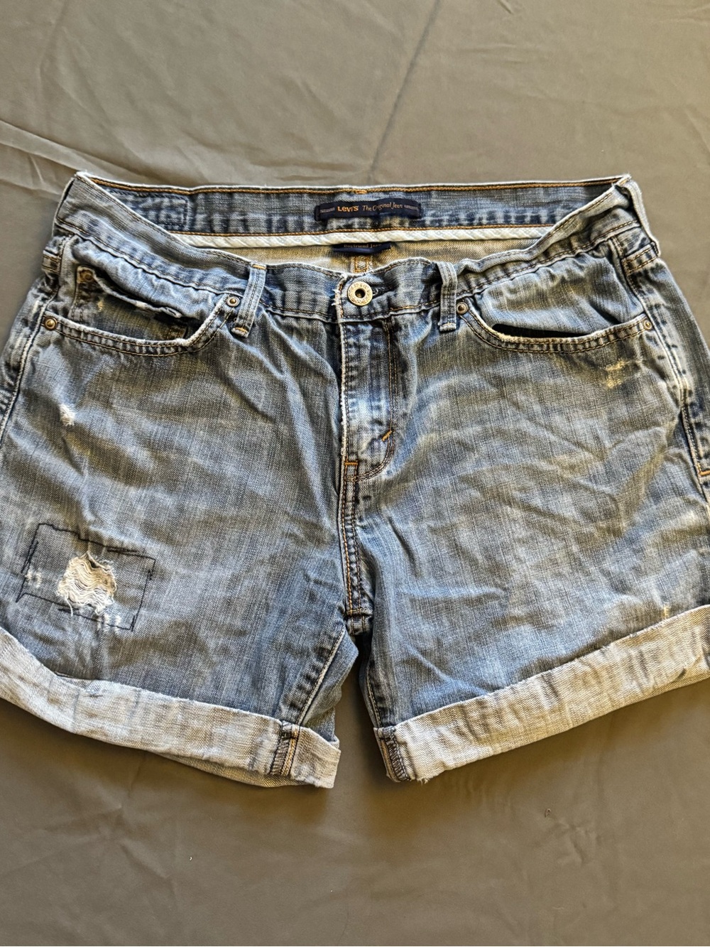 Levi's Light Wash Distressed Women's Levi’s Denim Shorts “Boyfriend Jean”